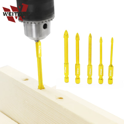 WEITARI® 3/4/5/6/7mm Cross Hex Tile Wall Drill Bits