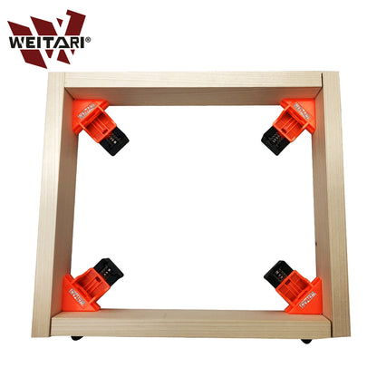 WEITARI® 4set 60/90/120 Degree Pro Corner Clamps Set for Woodworking Tools-Non Slip Fixed, Adjustable Single Handle Spring Loaded Right Angle Clip for Frame Welding/Wood Working/Making Cabinet