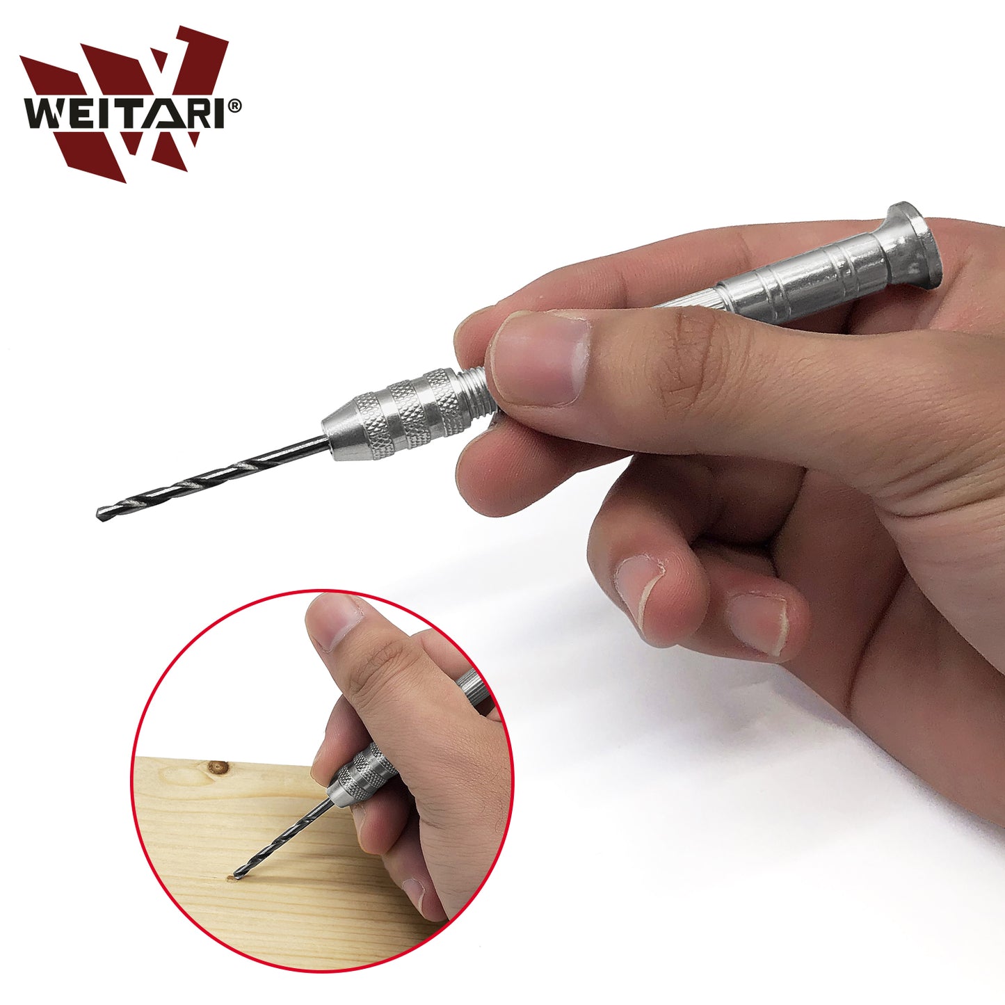 WEITARI® Hand Drill Bit Set, 10pcs 0.8-3.0mm Micro Mini Twist Drills with Precision Hand Drill Rotary Tool for Wood, Jewelry, Plastic Craft DIY