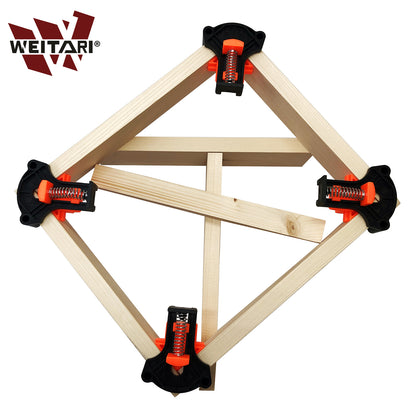 WEITARI® 4set 60/90/120 Degree Pro Corner Clamps Set for Woodworking Tools-Non Slip Fixed, Adjustable Single Handle Spring Loaded Right Angle Clip for Frame Welding/Wood Working/Making Cabinet