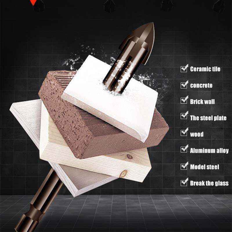 WEITARI® 3/4/5/6/7mm Cross Hex Tile Wall Drill Bits