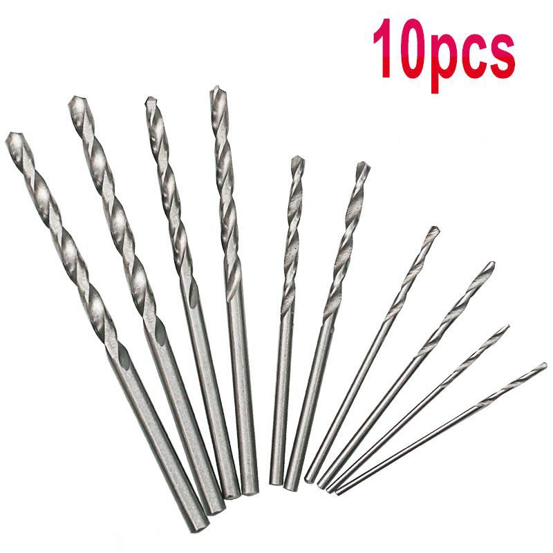 WEITARI® Hand Drill Bit Set, 10pcs 0.8-3.0mm Micro Mini Twist Drills with Precision Hand Drill Rotary Tool for Wood, Jewelry, Plastic Craft DIY