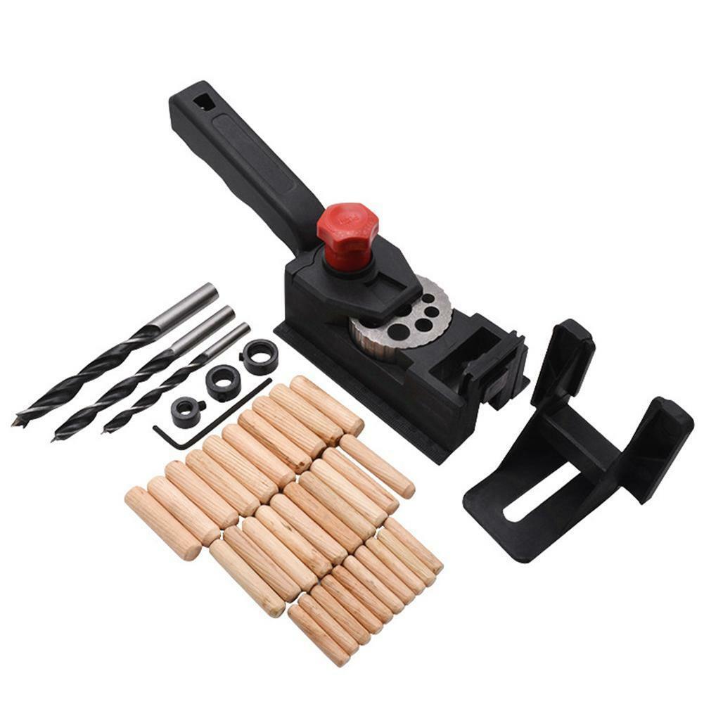 WEITARI® Drilling Guide 38pcs/Set Wood Dowel Straight Hole Jig Drill Bit Woodworking Carpentry Positioner Locator DIY Tool